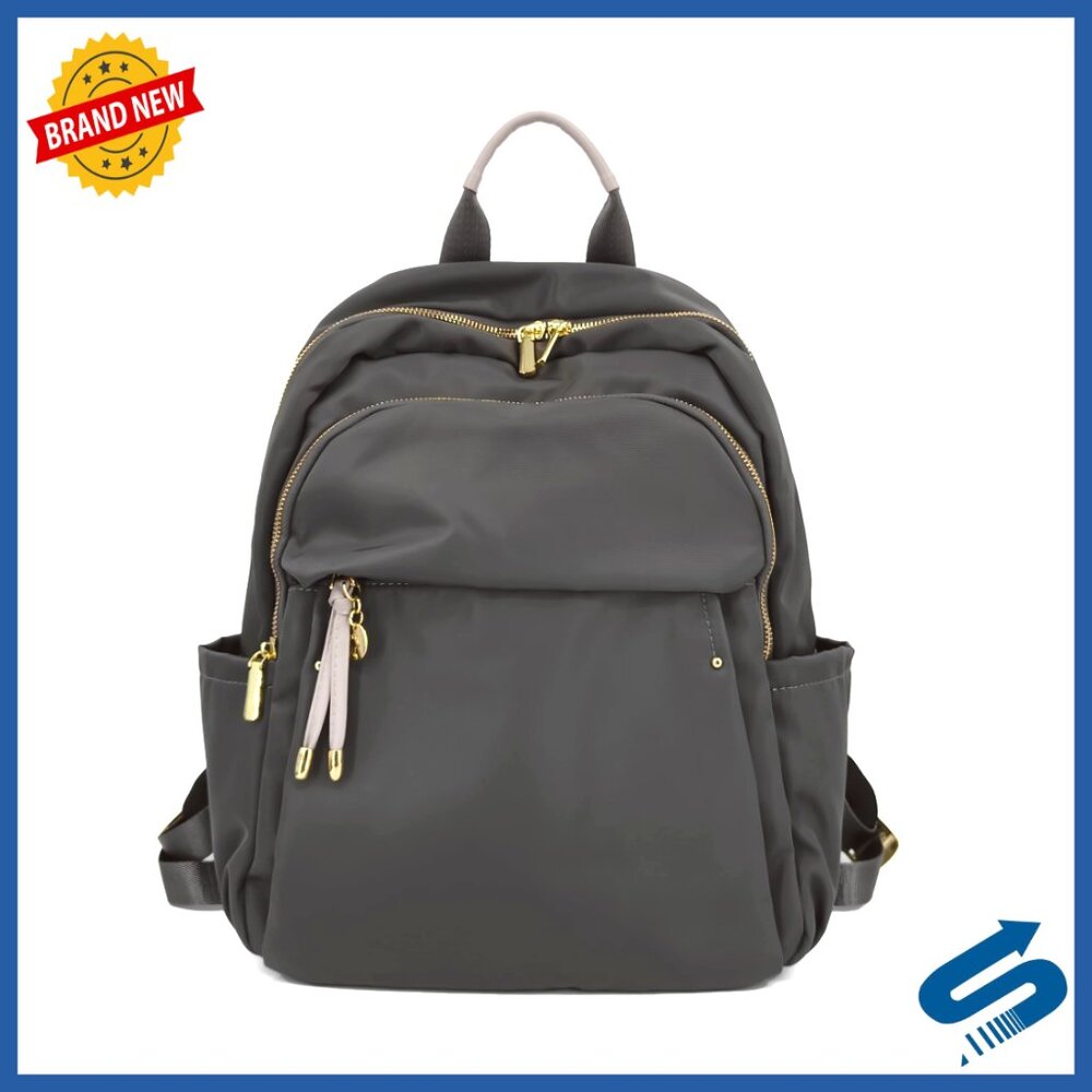 Medium Nylon Backpack Purse Lightweight Water-Resistant Daypack For Women